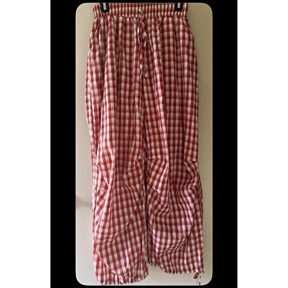 Cider Women’s Red/White Gingham Elastic Waist Pants XXS
